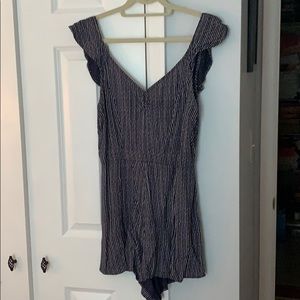 American Eagle Navy Striped Romper